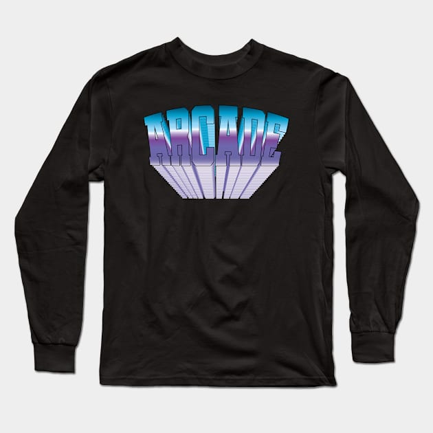 Arcade big ltr Long Sleeve T-Shirt by Poppa's Designs